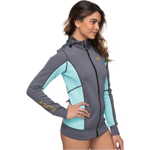 2019 Roxy Womens Syncro Paddle Jacket Deep Grey / Glacier Blue ERJW803013